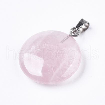 Synthetic Rose Quartz Pendants X-G-R470-012-1