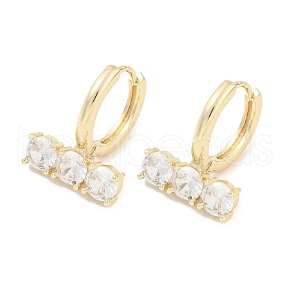 Brass Glass Earrings EJEW-S228-06G-1