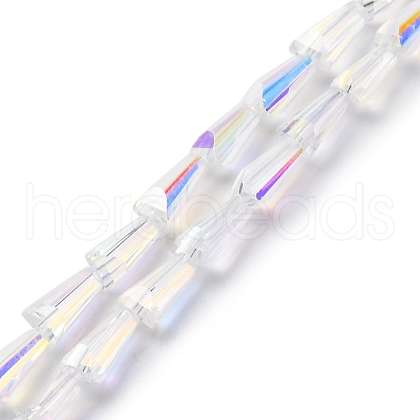 Transparent Electroplate Glass Beads Strands EGLA-H107-02A-AB01-1
