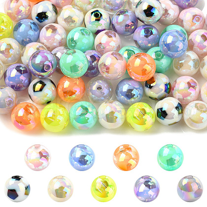 Two Tone Plating Acrylic Beads MACR-CJC0004-26-1