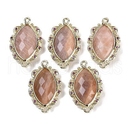 Natural Sunstone Faceted Horse Eye Links G-B126-02G-11-1