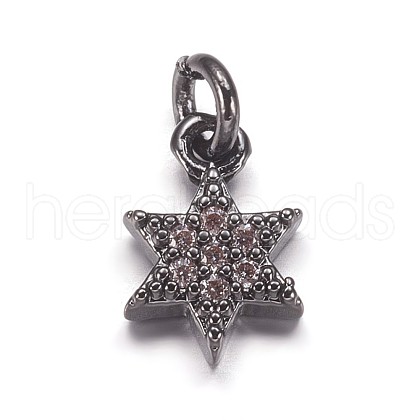 Brass Micro Pave Cubic Zirconia Pendants ZIRC-K070-41B-1