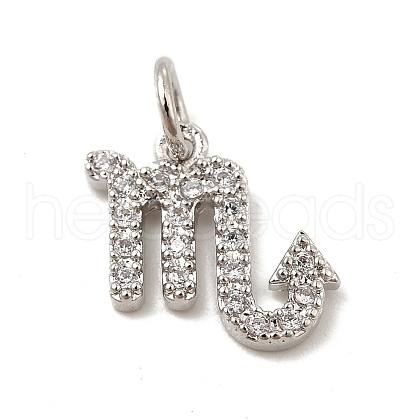 Brass Micro Pave Cubic Zirconia Charms KK-E077-02P-10-1