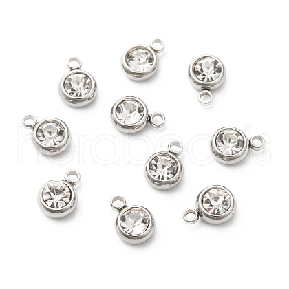 201 Stainless Steel Rhinestone Charms STAS-S068-04-1