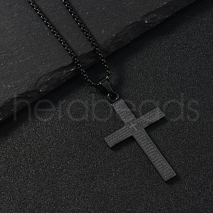 Religion Cross 201 Stainless Steel Pendant Necklaces WG7EF33-03-1
