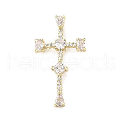 Real 18K Gold Plated Brass Micro Pave Cubic Zirconia Pendants KK-A209-09G-02-1