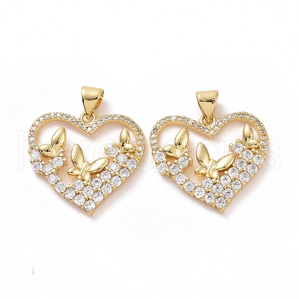 Brass Cubic Zirconia Pendants ZIRC-I062-05G-1