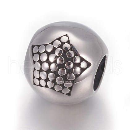 Retro 316 Surgical Stainless Steel European Style Beads OPDL-L013-23AS-1