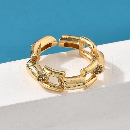 Brass Micro Pave Clear Cubic Zirconia Finger Rings for Women RJEW-S622-10G-1