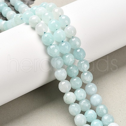 Natural White Jade Bead Strands G-R346-8mm-17-1