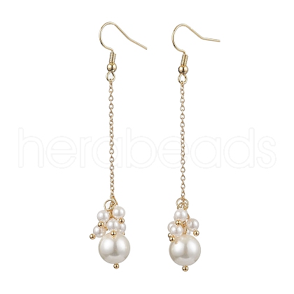 Shell Pearl Beaded Dangle Earring EJEW-TA00516-1