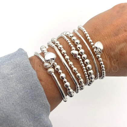 8Pcs CCB Round Beaded Stretch Bracelets WGF8C34-10-1