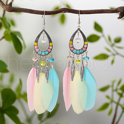 Alloy Rhinestone Teardrop Dangle Earrings FS-WGBDF6F-14-1