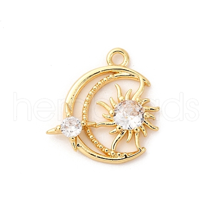 Brass Micro Pave Cubic Zirconia Charms KK-D371-04D-G-1