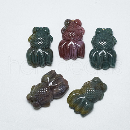 Natural Indian Agate Pendants G-T122-14E-1