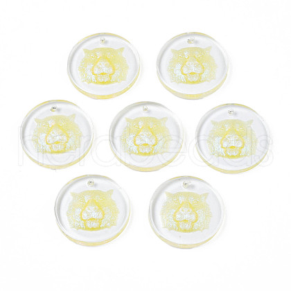 Transparent Resin Pendants RESI-N030-007A-1