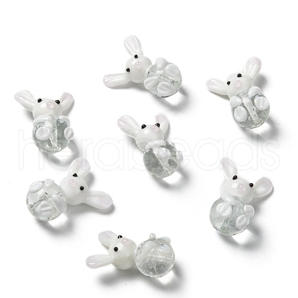 Handmade Bunny Lampwork Beads LAMP-P051-J01-1