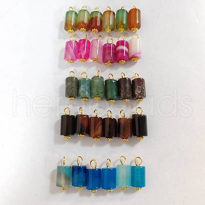  36Pcs 6 Style Natural Agate Pendants FIND-NB0001-95-1