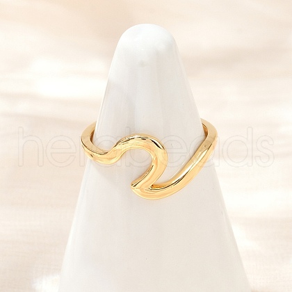 Brass Adjustable Cuff Rings for Women RJEW-B132-03G-1