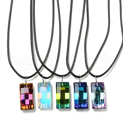 Waxed Cord Necklaces NJEW-P310-07P-1