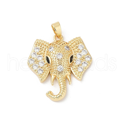 Brass Micro Pave Clear Cubic Zirconia Pendants KK-R213-21G-1