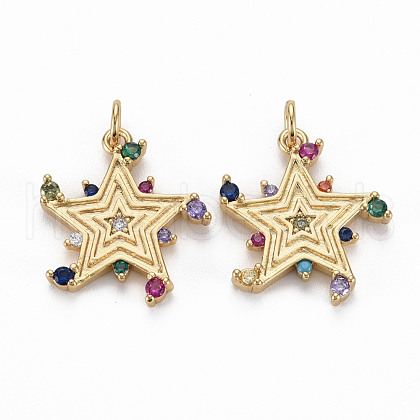 Brass Micro Pave Cubic Zirconia Pendants ZIRC-Q200-026-NF-1
