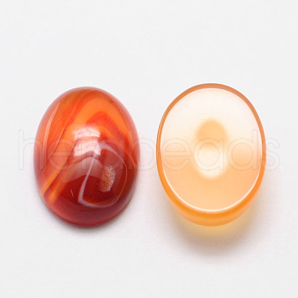 Oval Natural Carnelian Cabochons X-G-K020-14x10mm-05-1