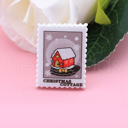 Christmas Stamp Resin Cabochons XMAS-PW0001-220F-1
