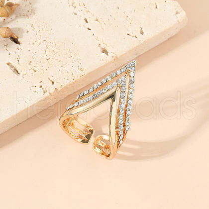 Crown Alloy Rhinestone Cuff Rings for Women FS-WGF9C69-01-1