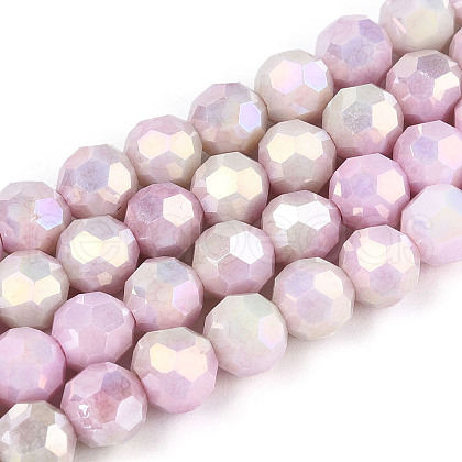 Electroplate Glass Beads Strands EGLA-T021-6mm-15-06-1