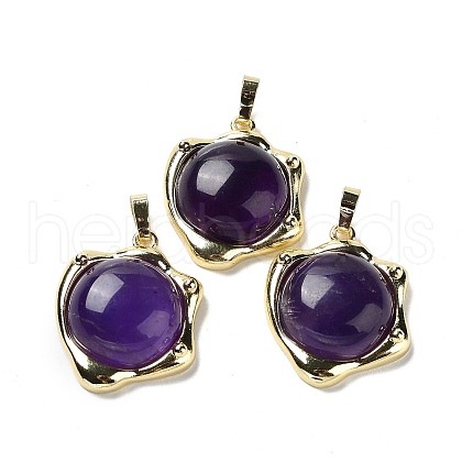 Natural Amethyst Pendants G-G069-01G-03-1
