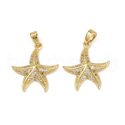 Brass Micro Pave Cubic Zirconia Pendants KK-C093-17B-G-1
