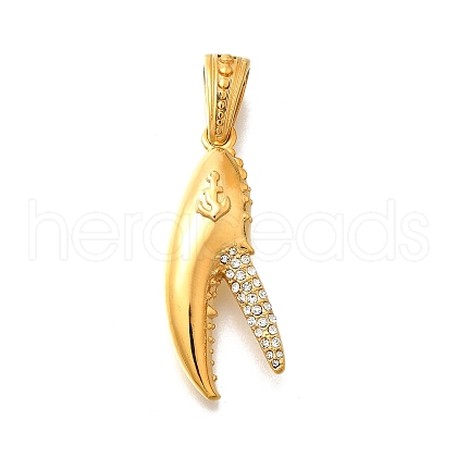 316L Stainless Steel Micro Pave Clear Cubic Zirconia Pendants STAS-S160-01G-1