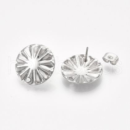 Non-Tarnish 304 Stainless Steel Stud Earring Findings STAS-S079-48B-1