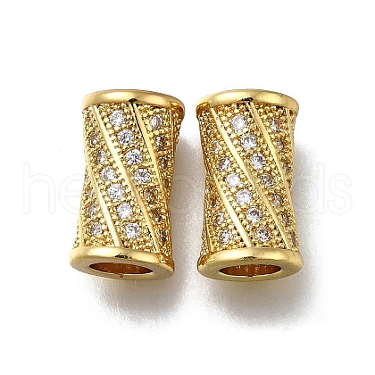 Brass Micro Pave Clear Cubic Zirconia European Beads ZIRC-I070-117G-1