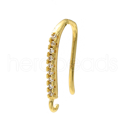 Rack Plating Brass Pave Cubic Zirconia Earring Hooks KK-O143-18G-1