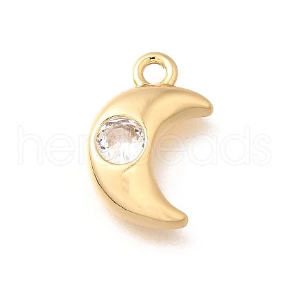 Brass Micro Pave Cubic Zirconia Charms KK-C085-22G-1