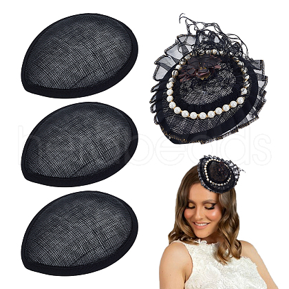 4Pcs Linen Teardrop Fascinator Hat Base for Millinery AJEW-FG0004-54B-1