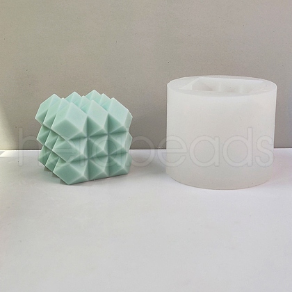 Rhombus-shaped Cube Candle Food Grade Silicone Molds DIY-D071-07-1