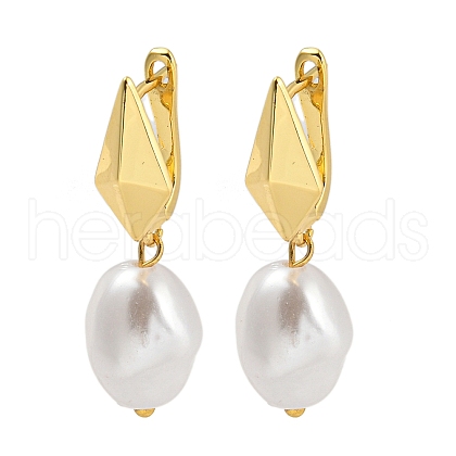 Rack Plating Rhombus Brass Hoop Earrings EJEW-C102-28C-G-1