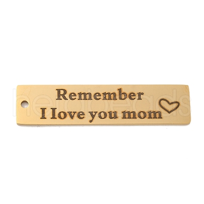 Mother's Day PVD Vacuum Plating 201 Stainless Steel Big Pendants STAS-L079-027T-G-1