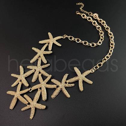 Starfish Alloy Statement Bib Necklaces FS-WG21AED-02-1