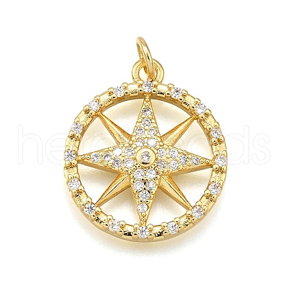 Rack Plating Brass Micro Pave Cubic Zirconia Pendants KK-K401-60B-G-1