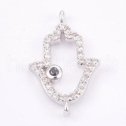 Brass Micro Pave Cubic Zirconia Links ZIRC-E149-12P-1