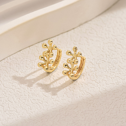 Simple Geometric Brass Hoop Earrings CV3408-3-1