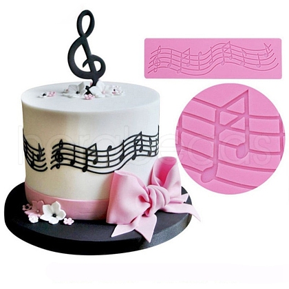 Music Note Cake Side Decoration DIY Silicone Molds PW-WG72124-01-1