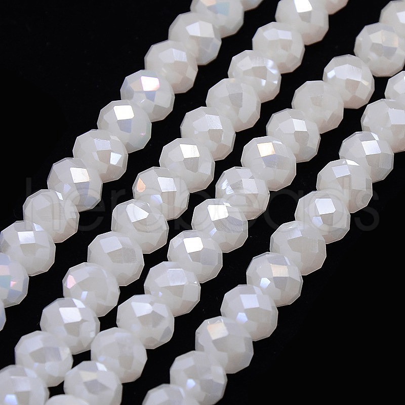 Wholesale 10 Strands Electroplate Opaque Solid Color Crystal Glass