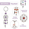 Kissitty 20Pcs 10 Style Natural Chip Gemstone Keychain KEYC-KS0001-05-4