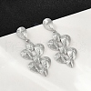 Brass Teardrop Dangle Stud Earrings EJEW-M066-03P-1