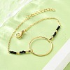 304 Stainless Steel Glass Seed Beads Link Bracelets BJEW-A036-18G-3